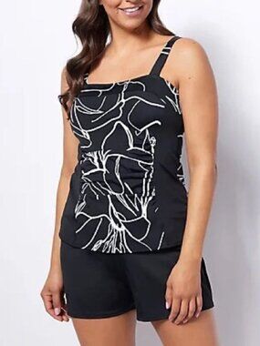 Denim & Co. Beach Tankini Short Set
